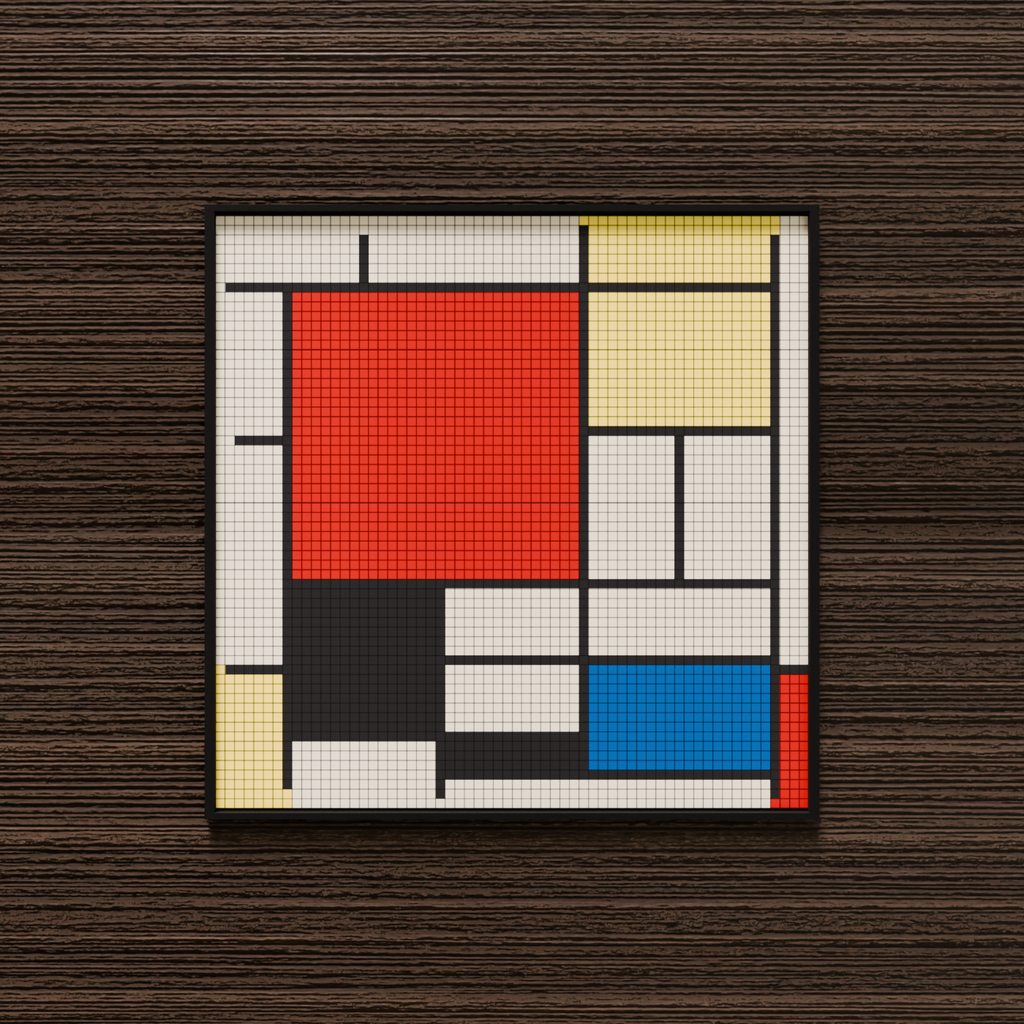 Composition with Large Red Plane, Yellow, Black, Gray, and Blue