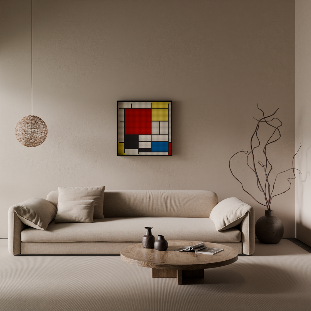 Composition with Large Red Plane, Yellow, Black, Gray, and Blue